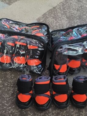 Black and Orange Protective Dog Booties - Secure Fit